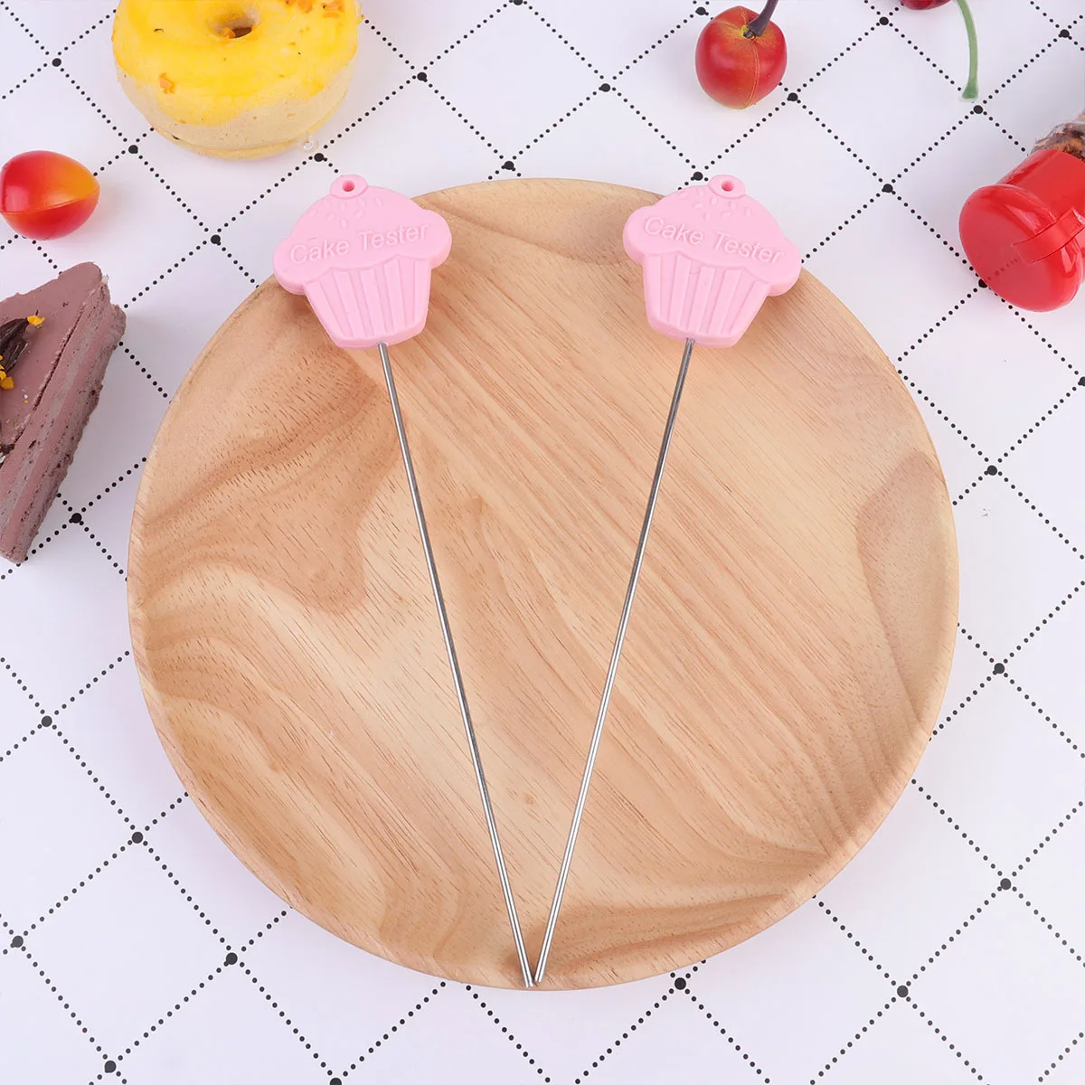 

2Pcs Cake Testing Needle Stainless Steel Reusable Baking Tool with Strong Grip for Accurate Cake Doneness Check Muffin Bread DIY