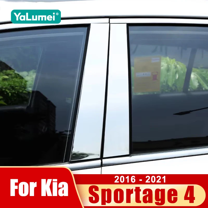 

For Kia Sportage 4 QL 2016 2017 2018 2019 2020 2021 Car Door Window Pillar Post Trim Cover Accessories Stainless Steel