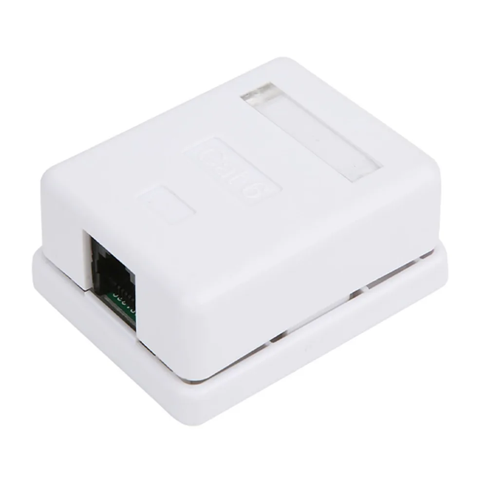 2Pcs Cat6 RJ45 Surface Mount Box Non-Shielded RJ45-8P8C Mount Box Single Port ABS Single Port Mount Box Network Installation