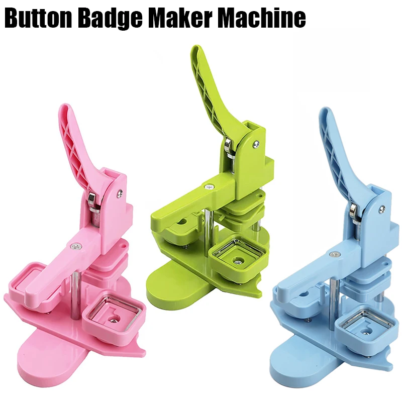 

50x50mm Square Button Badge Maker Machine Rotating Type Badge Press Machine Making Fridge Magnet Badge Pins For Business, Home