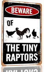 Chicken Coop Sign Beware Of The Tiny Raptors Sign Chicken Coop Accessories Funny Warning Sign For Chickens Chicken Coop Decor De