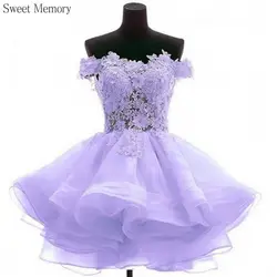 A160 Sweet Memory Lilac Purple Red Short Prom Dresses Sweetheart Appliques Lace Homecoming Graduation Dresse Formal Party Robe