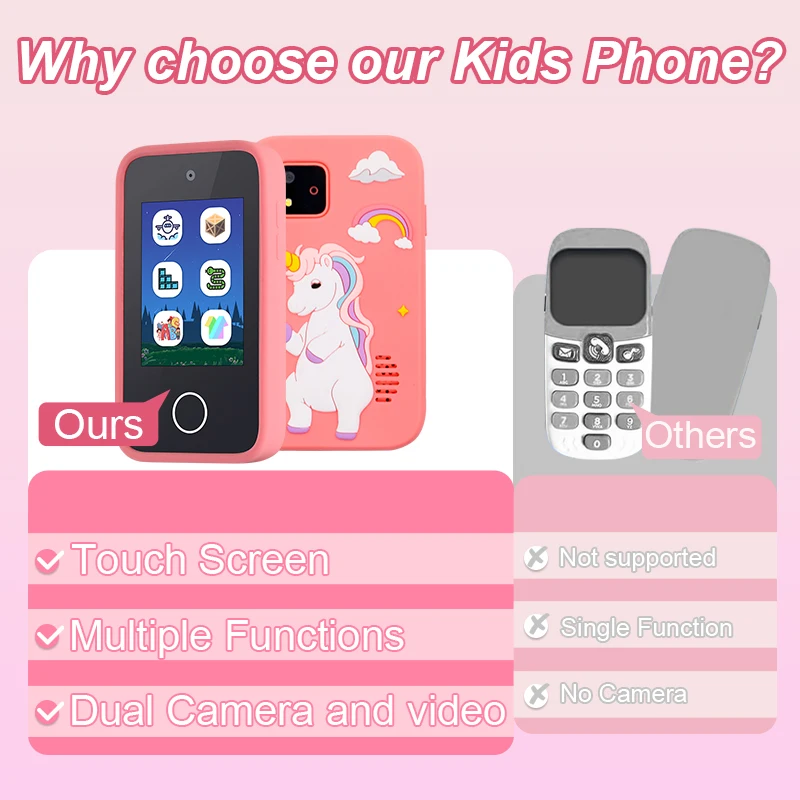 Children's puzzle mobile toy, 2.8-inch high-definition screen, music, photography, video recording, puzzle games, habit cultivat