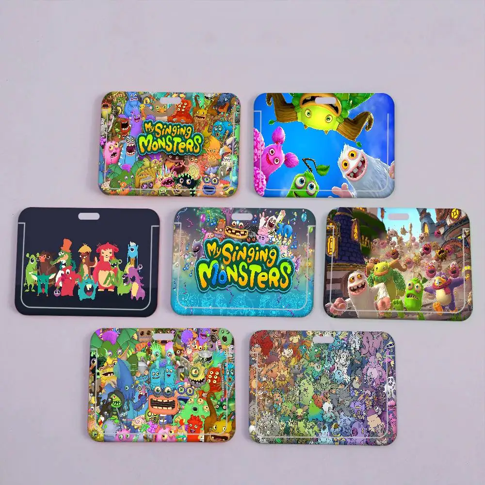 

My Singing M-Monsters Badge Holder Lanyards Keychain Women New Cartoon Card Holders Neck Straps Student Credential For Gift