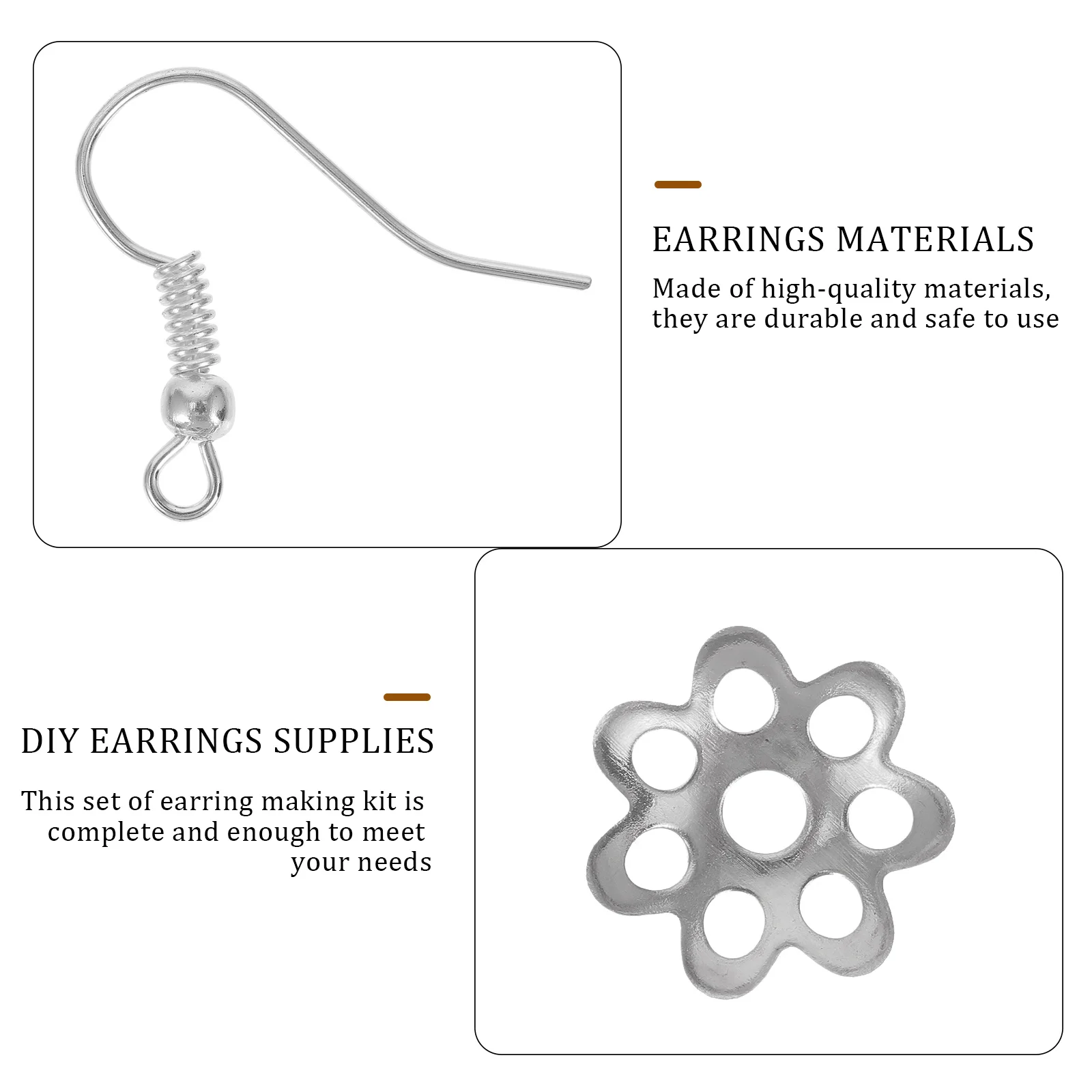 

1 Box Earrings Making Kit Durable DIY Supplies Set Easy Wear Repair Material Earrings Accessories DIY Material Set for Earring
