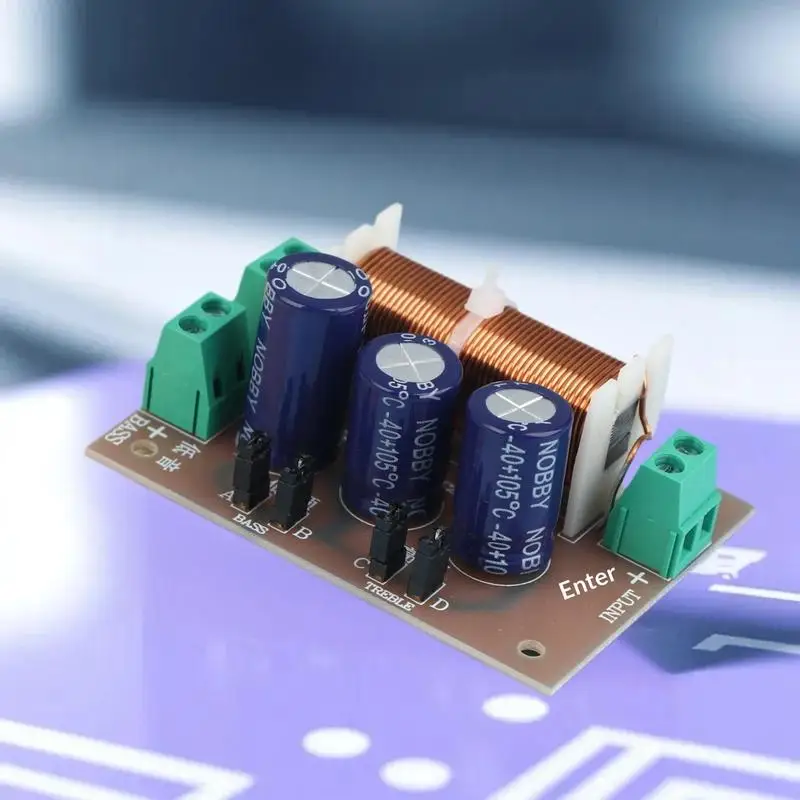**1PC 400W Audio Speaker Frequency Divider 2 Channel Crossover Filters Module Adjustable Full Range Treble Bass Welding Free