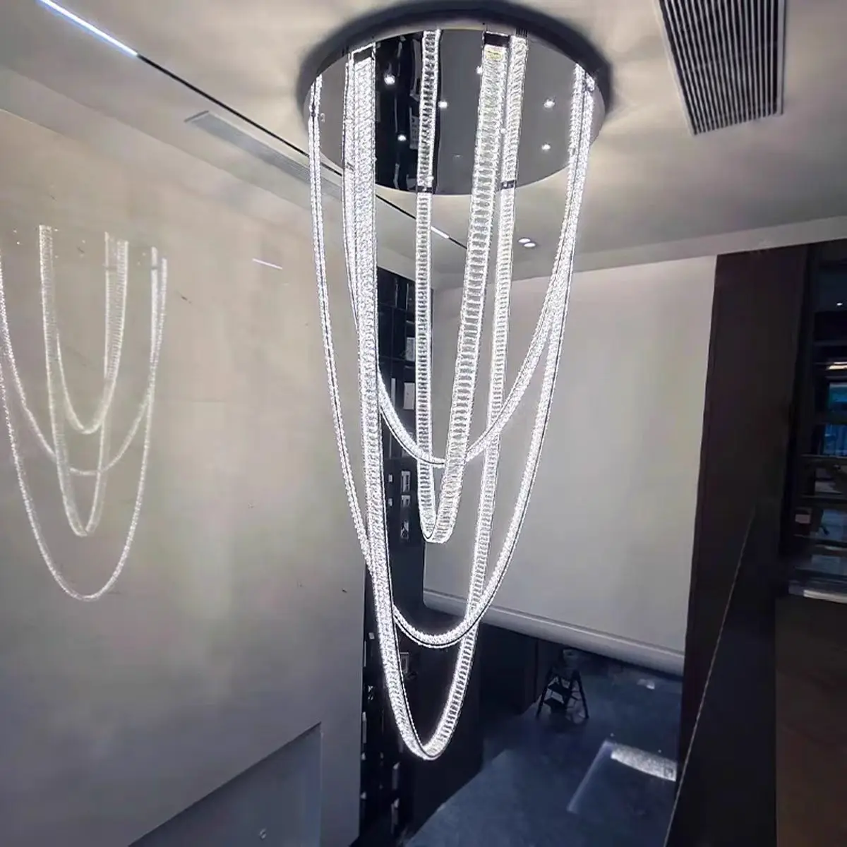 

Modern Home Decoration Crystal Chandelier, Stair Pendant Lamp, Living Room Pendant Lights, Interior Lighting