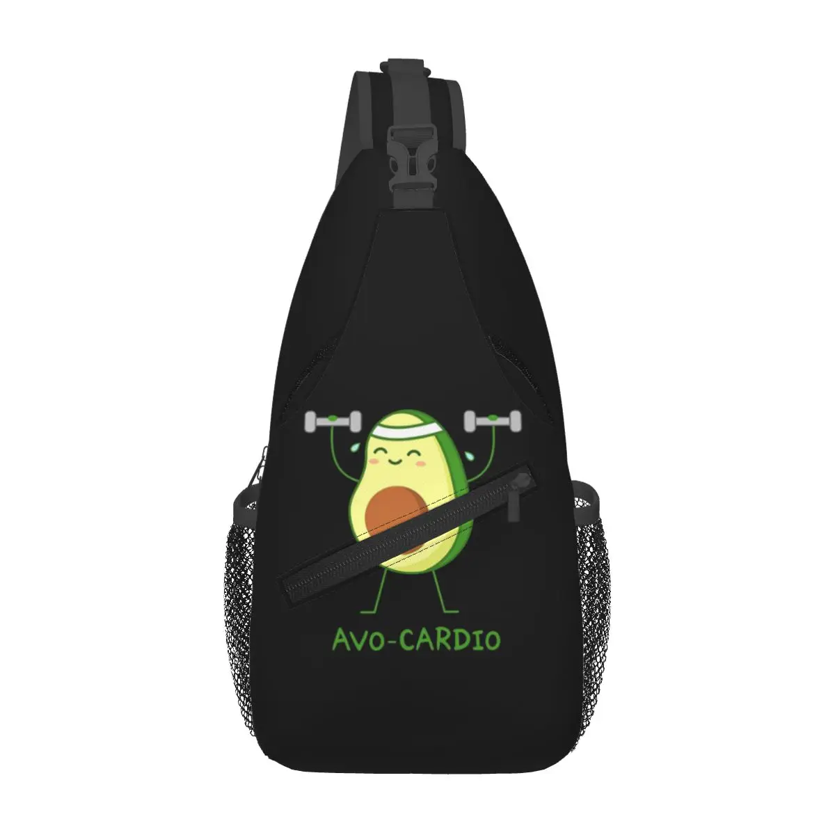 Avocardio Avocado Cardio Chest Bag Men Sling Crossbody Backpack Chest Bag Traveling Hiking Daypack Shoulder Bag