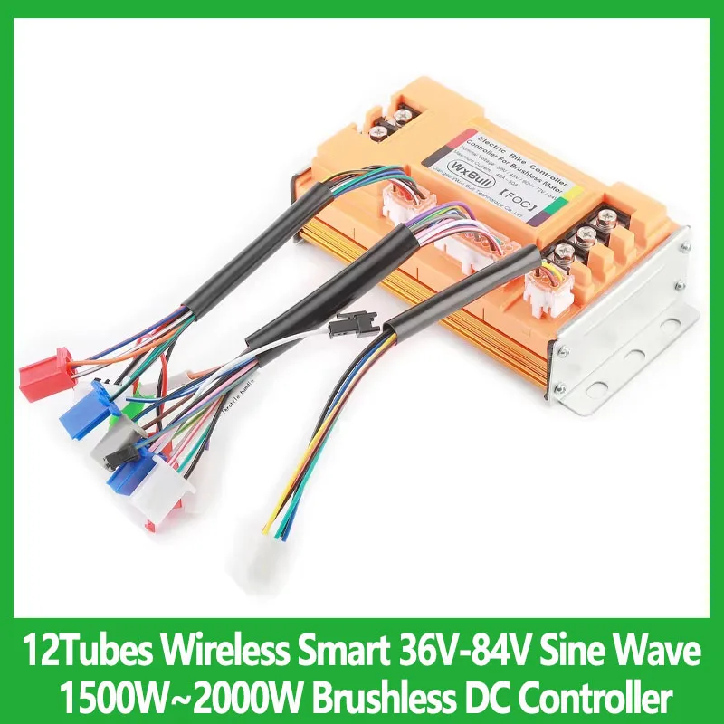 

12Tubes Wireless Smart 36V-84V Sine Wave 1500W~2000W Brushless DC Controller Lithium battery for Electric Scooter Accessories