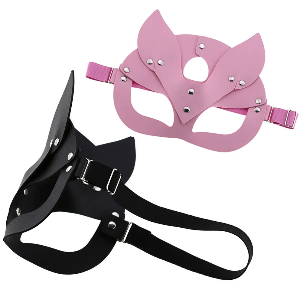 

2 Pcs Women's Mask Mysterious Fox Party Punk Style Aldult Shape Decor Accessories Halloween Costume