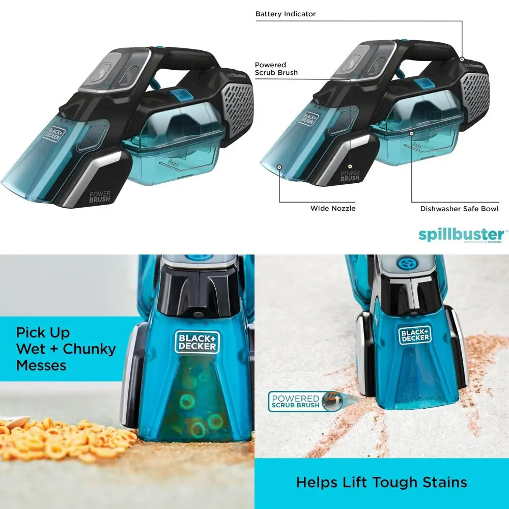 Cordless Spill and Spot Cleaner - Portable Battery-Powered Cleaning Solution for Quick Cleanups and Stain Removal