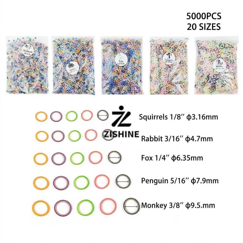5000Pcs Dental Orthodontic Colorful Rubber Bands 3.5-6.5Oz Intraoral Traction Ring 1/8