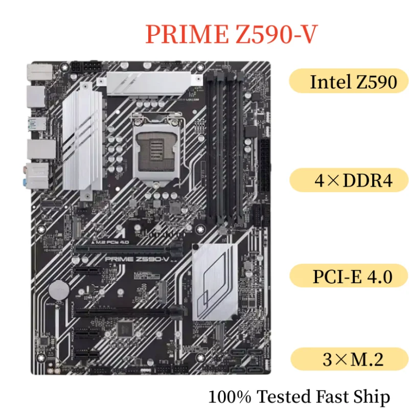 

For ASUS PRIME Z590-V Motherboard 128GB LGA1200 DDR4 ATX Mainboard 100% Tested Fast Ship