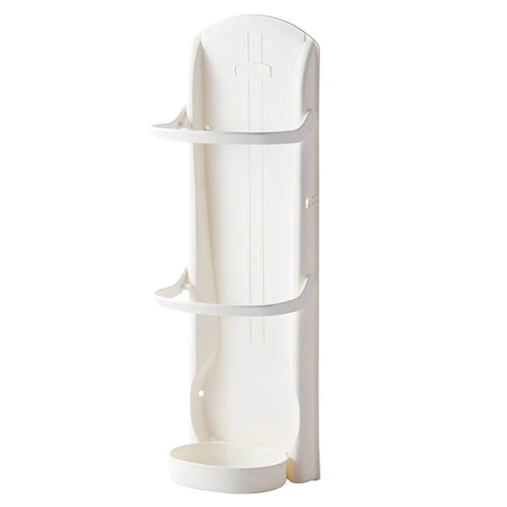 1Pcs Wall-Mounted Umbrella Storage Rack Plastic Umbrella Stand Collapsible Detachable Tray Adjustable Position Holder for Home