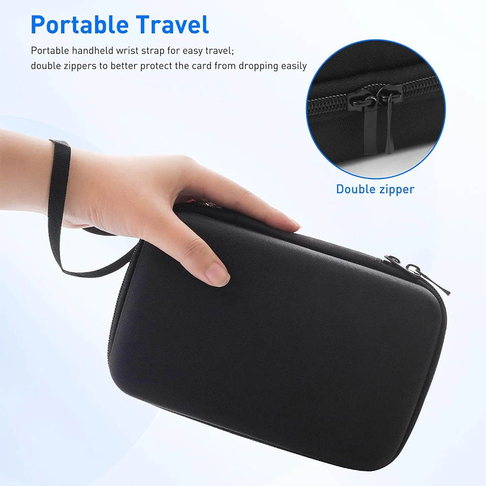 Dual Zipper Carrying Case for Switch/Switch Oled Game Cards Storage Bag Shockproof Hard Travel Handbag for Switch Game Accessory