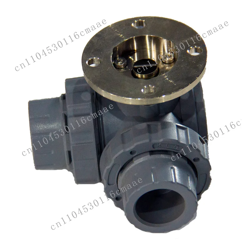 Three-way PVC ball valve DN15 PN10 IP67 for water treatment OEM