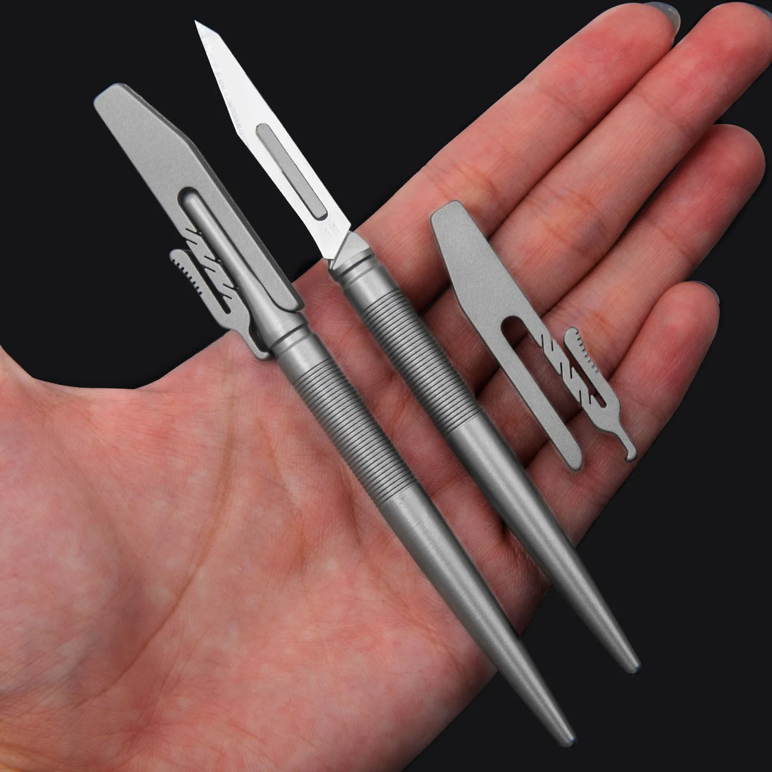 Titanium Alloy Scalpel Medical Surgical Knife EDC Outdoor Unpacking Cut Rope With 10pcs Replaceable Blades ﻿