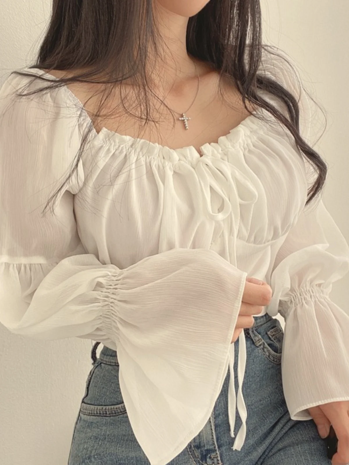 

Pure Desire Sle ort Длина шифоновый галстук на одно плечо сексуальный мягкий длинный женский топ све irt летнее новое поступление