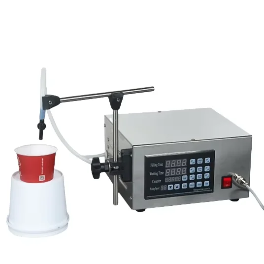 Automatic Single Head Desktop LCD Display Essential Oil Liquid Quantitative Filling Machine for Beverage Glass Pouch