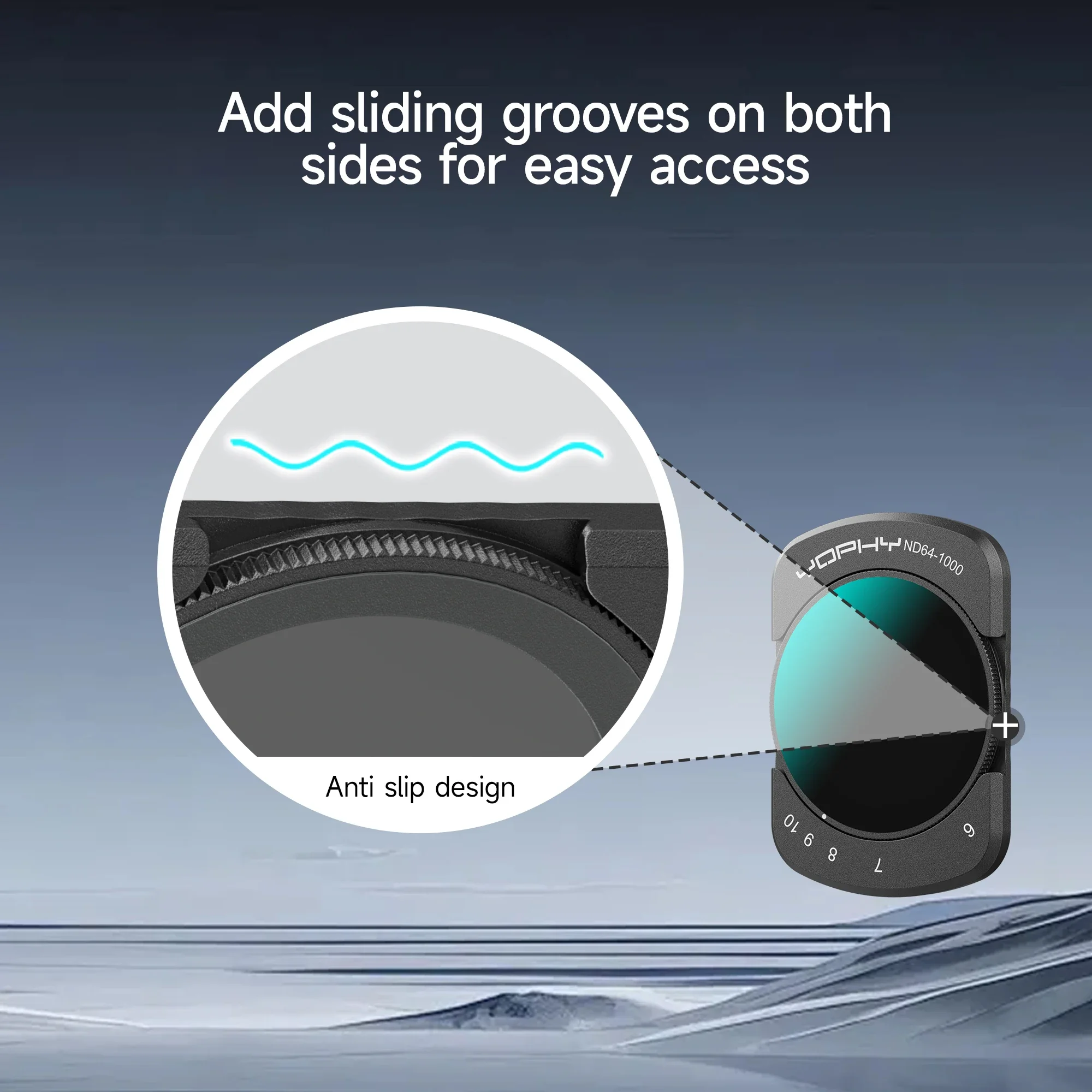 YOPHY المغناطيسي ND64-1000 مرشح الكثافة المحايدة لـ DJI OSMO Pocket 3، طلاءات مقاومة للماء والغبار مكونة من 16 طبقة