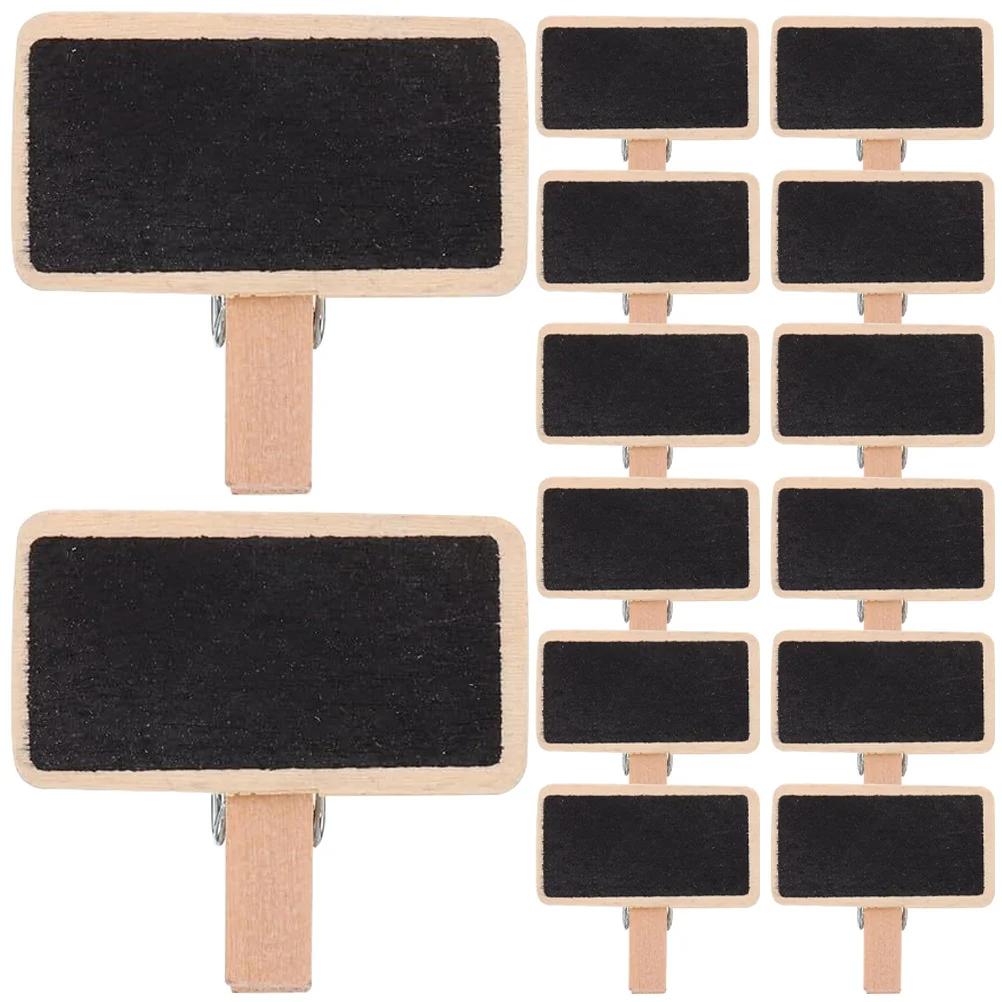 

50Pcs Small Chalkboard Sign Wood Clip Board Chalkboard Memo Clips for Messages Wooden Blackboard Clip Message Board Clips