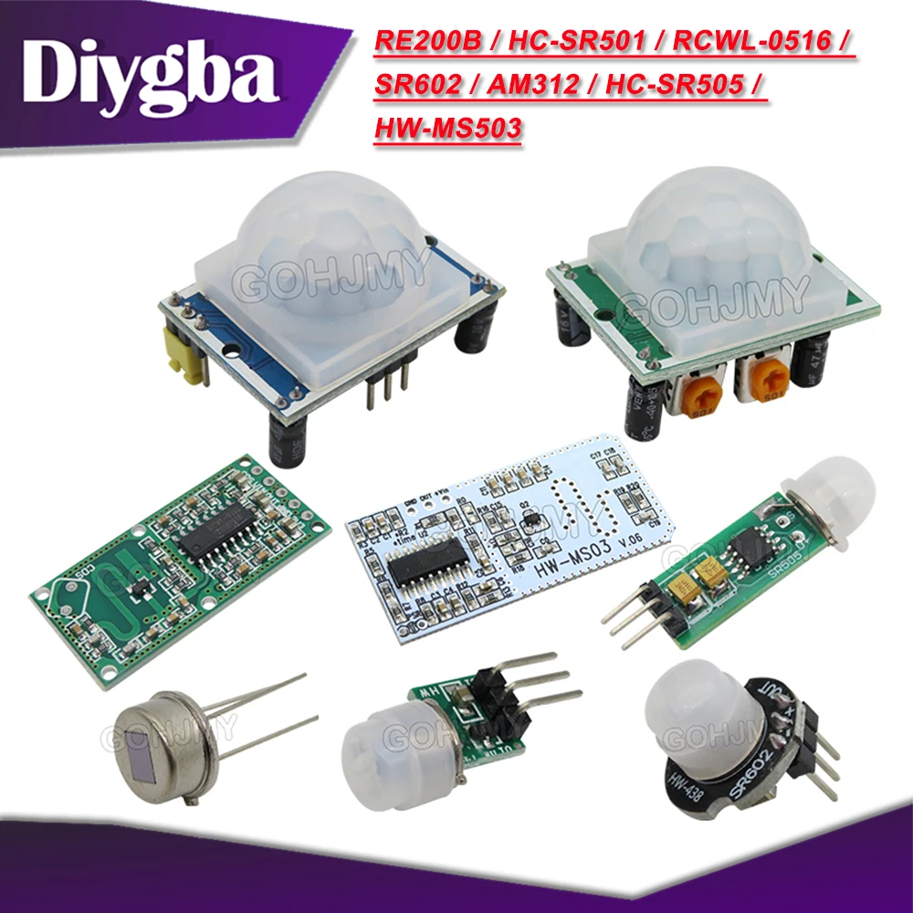 RE200B / HC-SR501 / RCWL-0516 / SR602 / AM312 / HC-SR505 / HW-MS03 Adjusting the infrared pyroelectric infrared mini PIR module