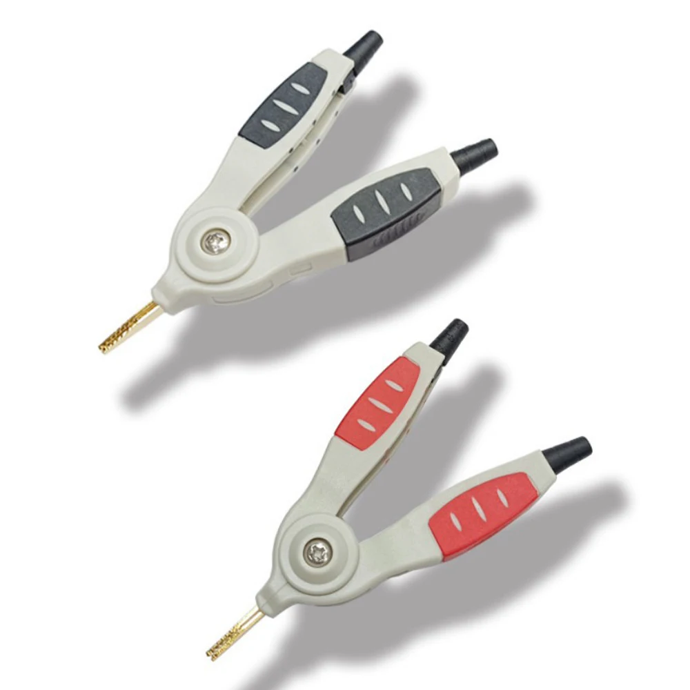 1PCS Kelvin Solderable Sharp Tip Alligator Test Clip Gold Plated for LCR Bridge Resistance Measurement Multimeter Voltage Test