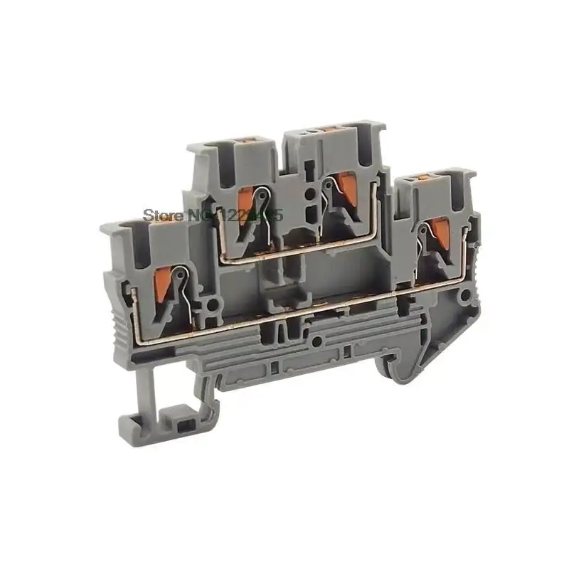 100Pcs PTTB2.5 Push-In Double Level 2 Layer Connection Plug PTTB-2.5 Wire Electrical Connector Din Rail Terminal Block PTTB 2.5