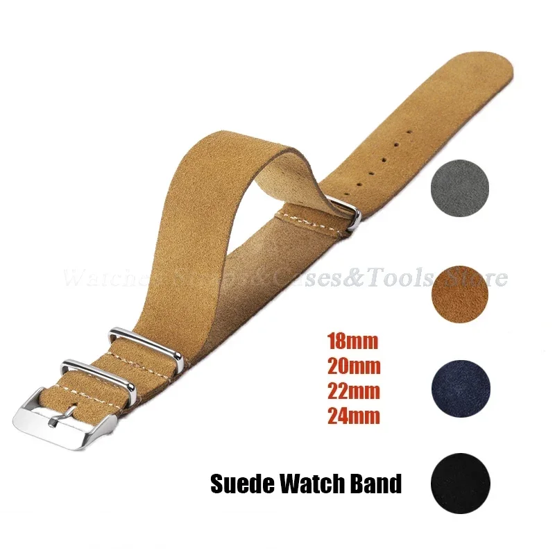 

Soft Suede Leather Watch Band Watch Strap 18mm 20mm 22mm 24mm Watchband Stainless Steel Buckle Bracelet Replacement