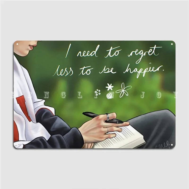 I Just Wanna Be Happier Metal Sign Cinema Living Room Bar Cave Classic Wall Plaque Tin Sign Poster