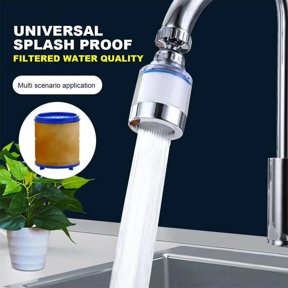 360 Degree Rotating Faucet Bubbler Mount Anti-splash for Household Kitchen Bathroom Faucet Water Clean Filter Purifier