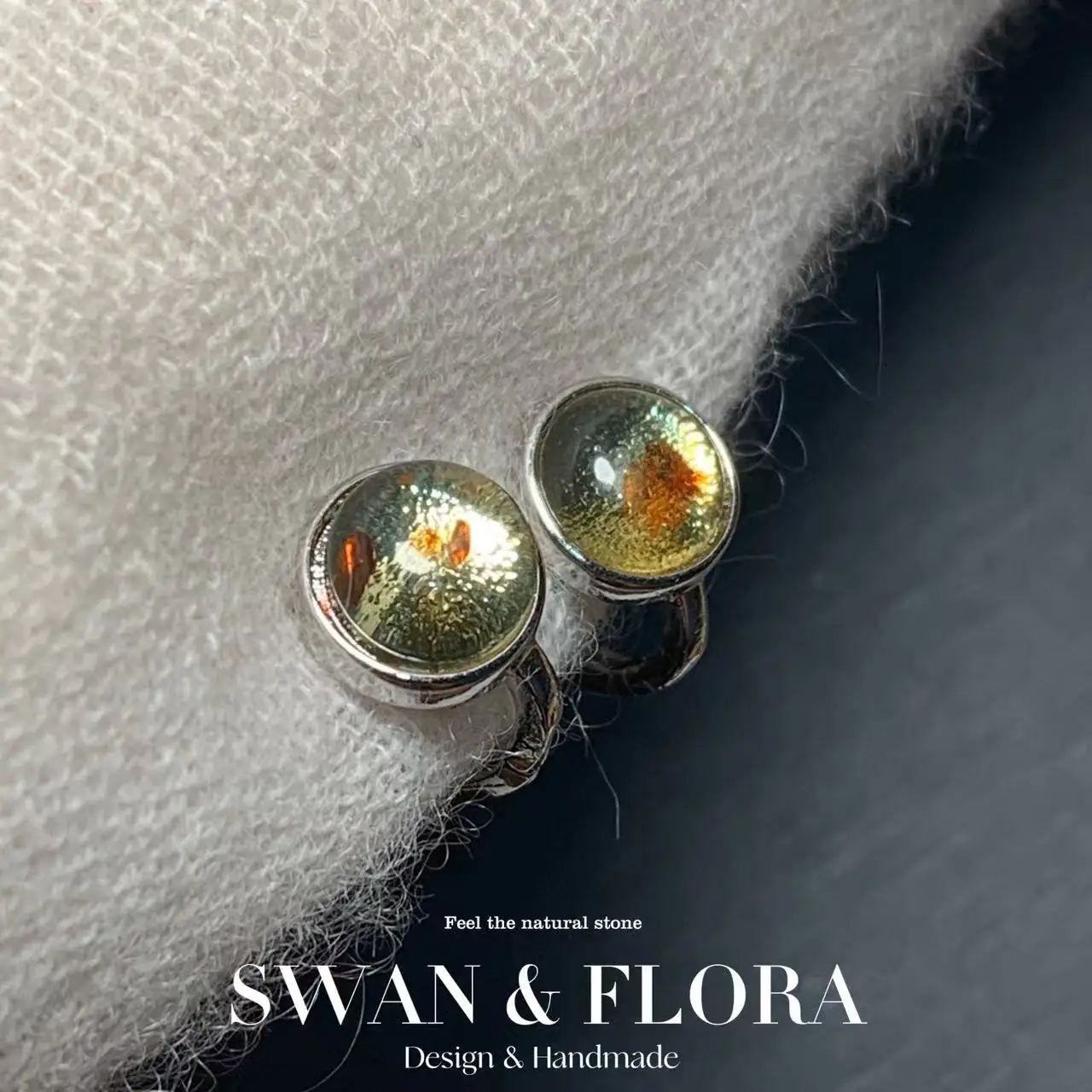 

MM Natural Amber COPPER Stud Earrings for women Jewelry Gift Prevent allergy gem jewelry Genuine red stone