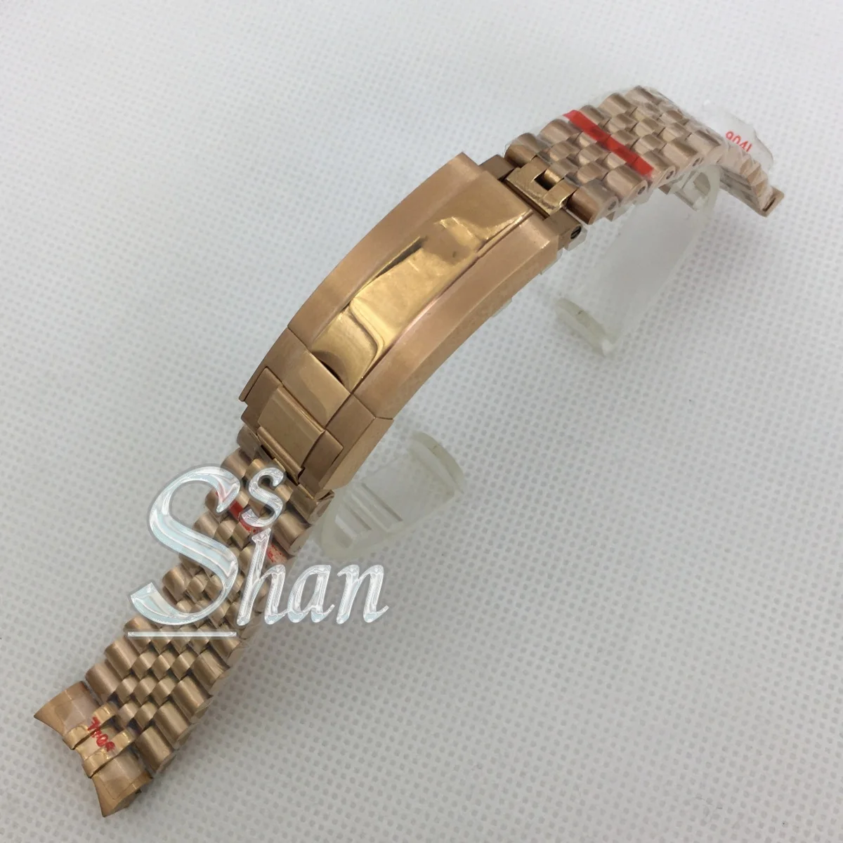 20mm bracelet silver rose gold black solid stainless steel strap brushed and polished bracelet folding clasp sliding lock