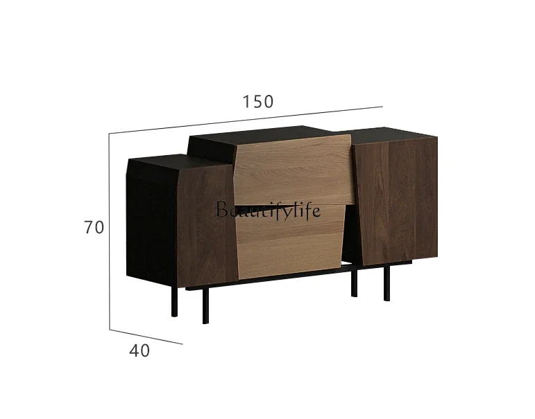 

Nordic Simple Modern Floor Cabinet Silent Style Solid Wood Sideboard