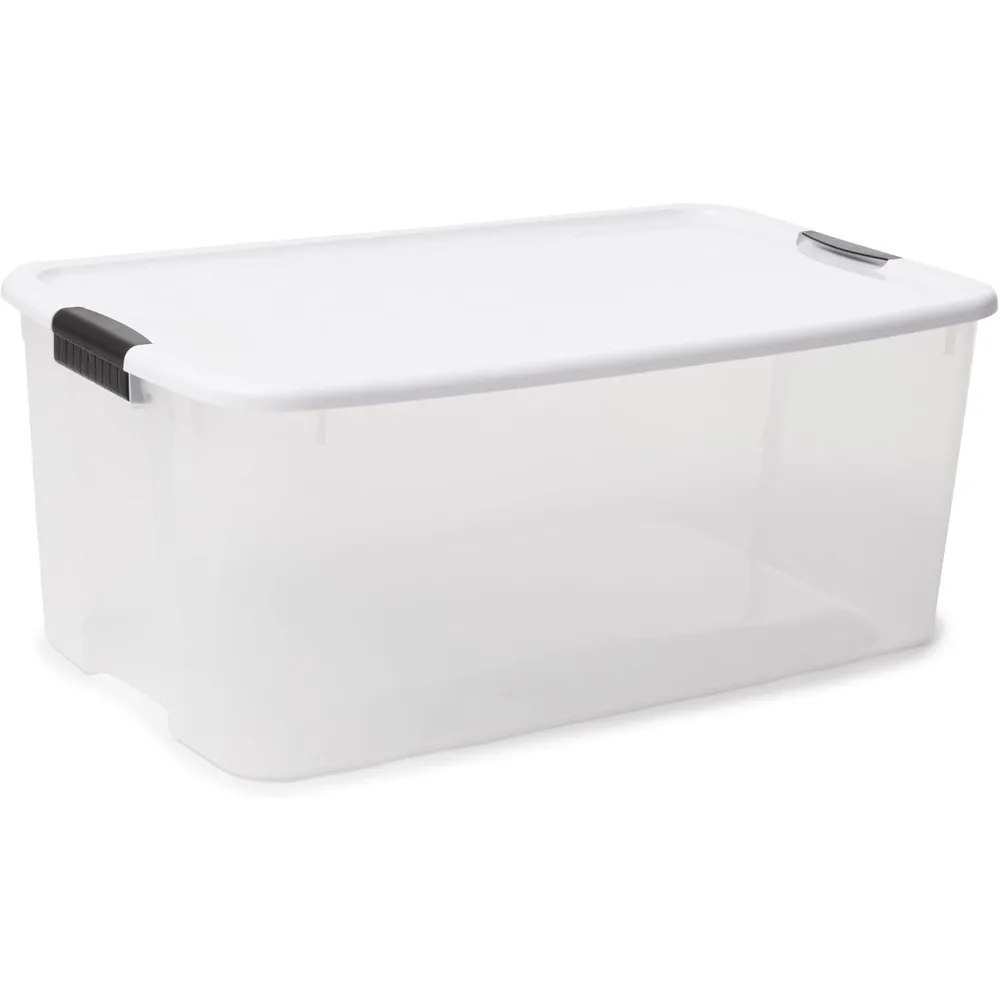 

Sterilite 116 Qt Ultra Latch Box, Stackable Storage Bin with Lid, Plastic Container with Heavy Duty Latches to Organize