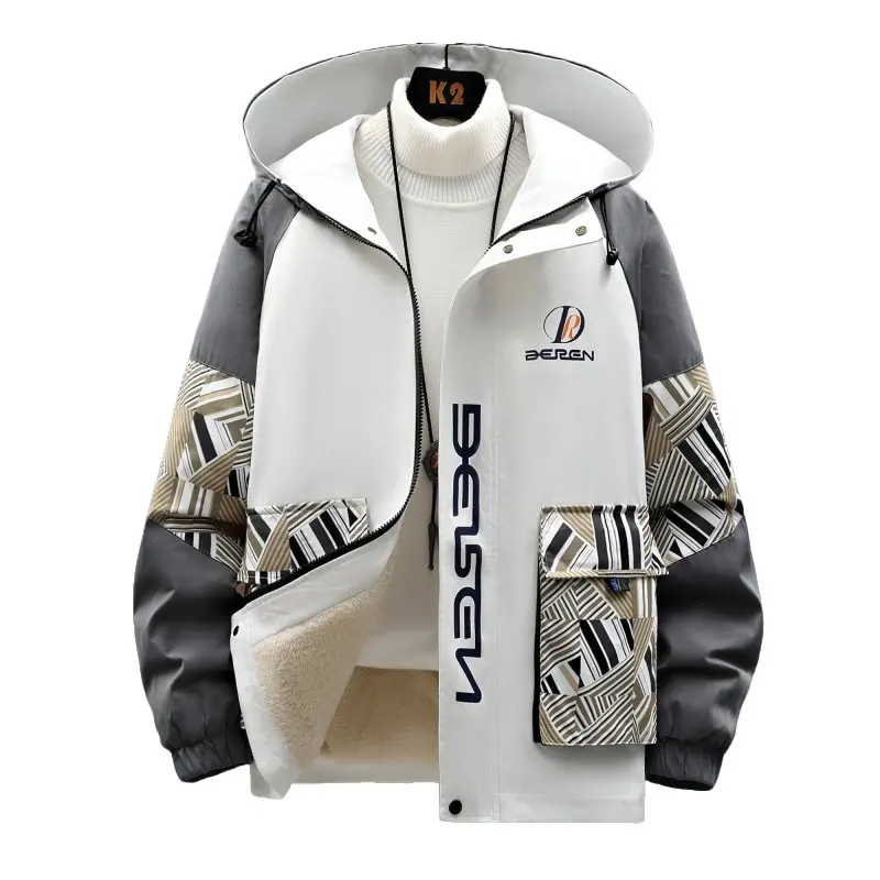 

Мужское свободное пальто Faion Thiened Fce на подкладке из хлопка и полиэстера, осенне-зимнее пальто для студентов-подростков, теплая верхняя одежда