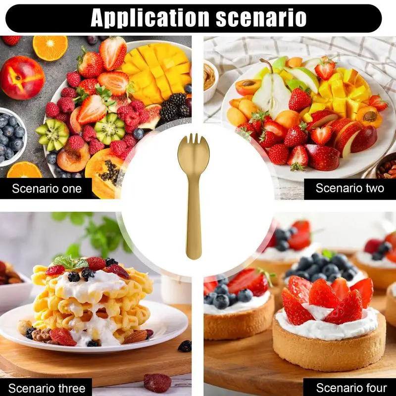 Cucharas de café Cucharas de postre de acero inoxidable Juego de tenedor de ensalada de tenedor de postre resistente a caídas para helado Chuletas de arroz frito Acar