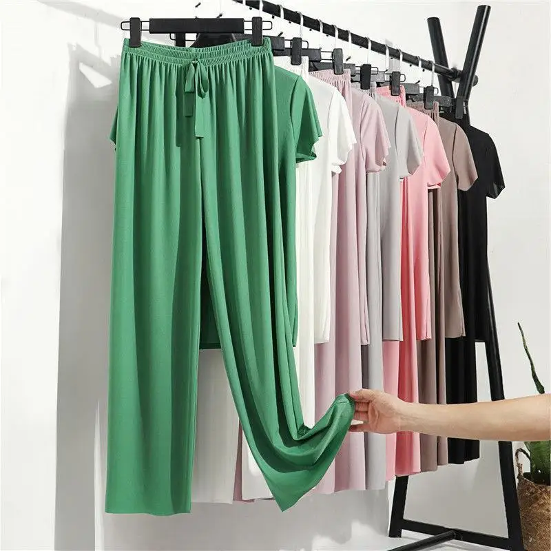 Women\'s Home Clothes Suit Of Lady House Summer Living Room Wear Autumn Loose Homewear Pants Two Piece Set For Women Cute Pajamas