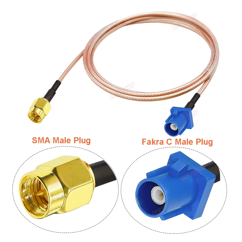 15CM 20CM 0.3M~7M Fakra C Male Plug to SMA Male GPS Antenna Fakra Extension Cable RG316 Pigtail Jumper for VW Seat Benz Ford