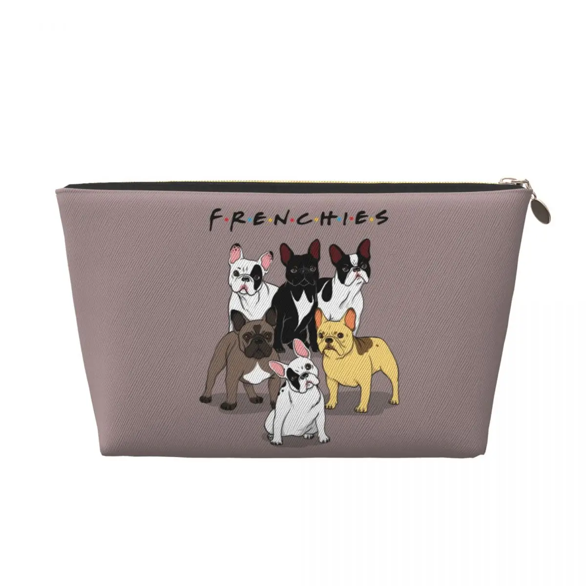 Custom Funny Frenchies French Bulldog Makeup Bag for Women Travel Cosmetic Organizer Kawaii Dog Animal Storage Toiletry Bags