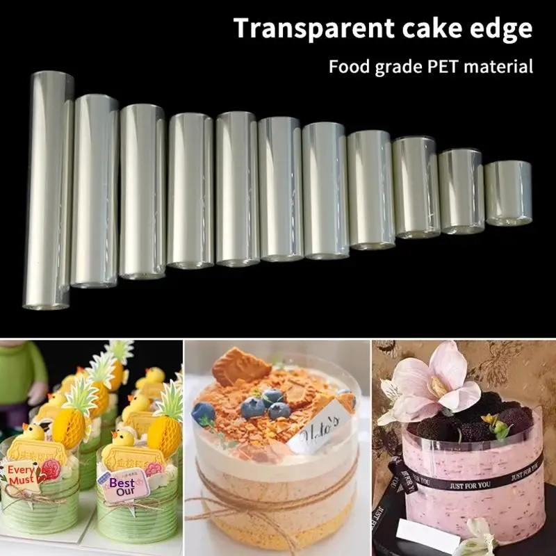 Cake Collars Transparent Mousse Cake Surround Film Acetate Cake Collar DIY Chocolate Cake Decoration Tool Dessert Sheet Strip