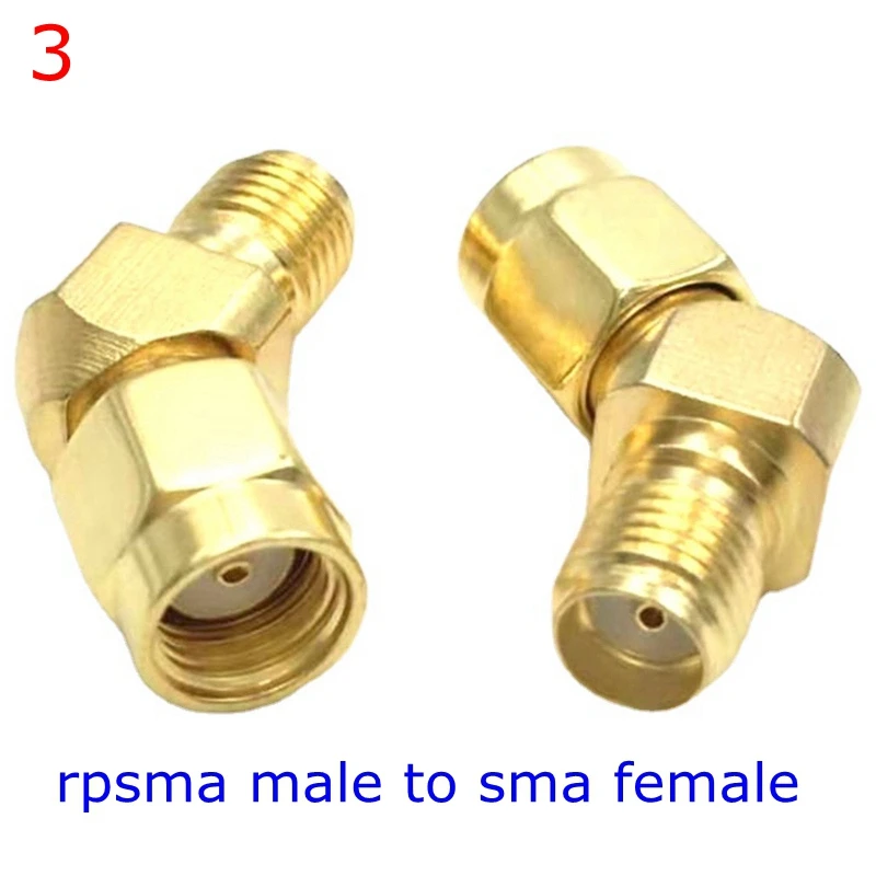 SMA To RPSMA 45° 135° Degree Bevel Male Female Adapter Connector 45 Degree 135 Angle SMA To SMA for WiFi Antenna/FPV Drone Brass