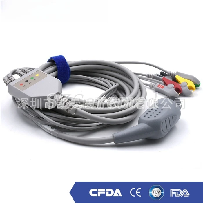 

Suitable for A Variety of Brands of 6P ECG Monitors, Integrated Cable, Four-lead Clamp Type Lead Wire, Medical High-precision