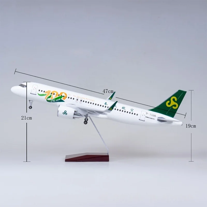 47 CM schaal vliegtuigen A320 met Spring Airways gegoten Hars vliegtuig speelgoed Collectie Speelgoed en Hobby Display Decoratie Geschenken