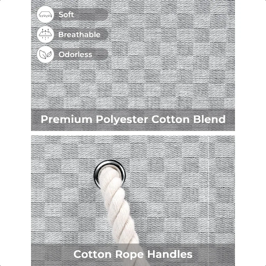 سلات تخزين من StorageWorks لأغطية خزانة قماش قابلة للطي مع مقابض صناديق تخزين من القماش منظم الملابس G #3