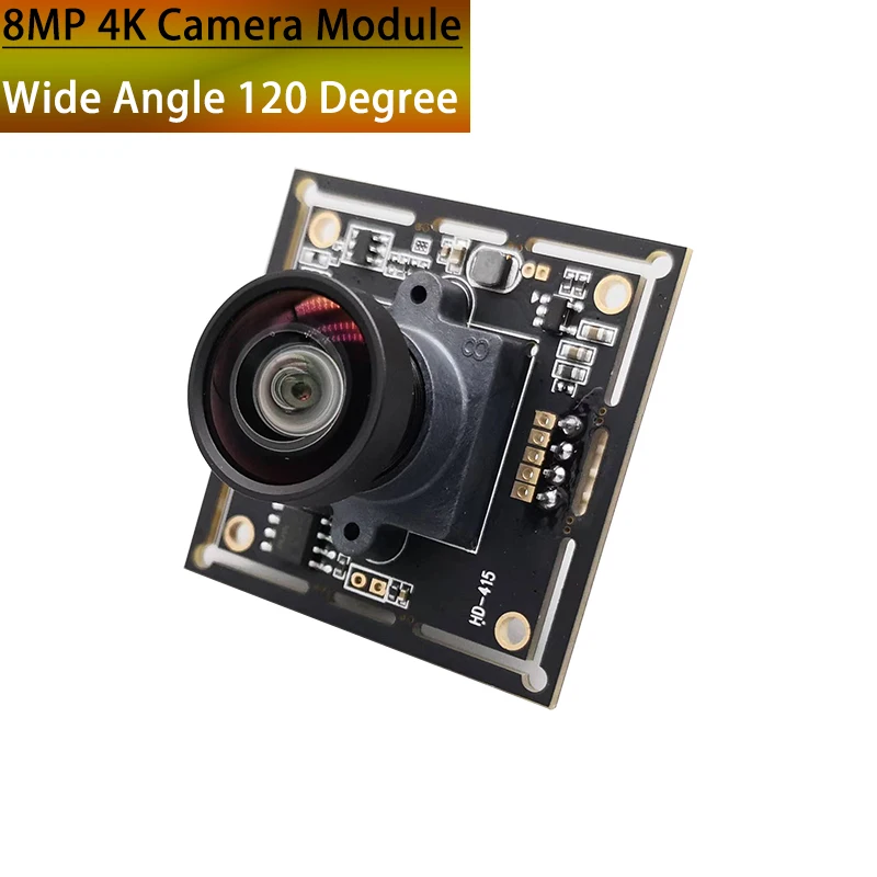 Industrial 8MP 4K USB Camera Module IMX415 Sensor Wide Angle 120Degree USB2.0 OTG UVC Plug and Play For Lightburn Mini Webcam