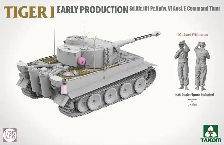 TAKOM 2195 1/35 스케일 Sd.Kfz.181 Pz.Kpfw.VI Ausf.E Tiger I Command Tiger 마이클 비트만