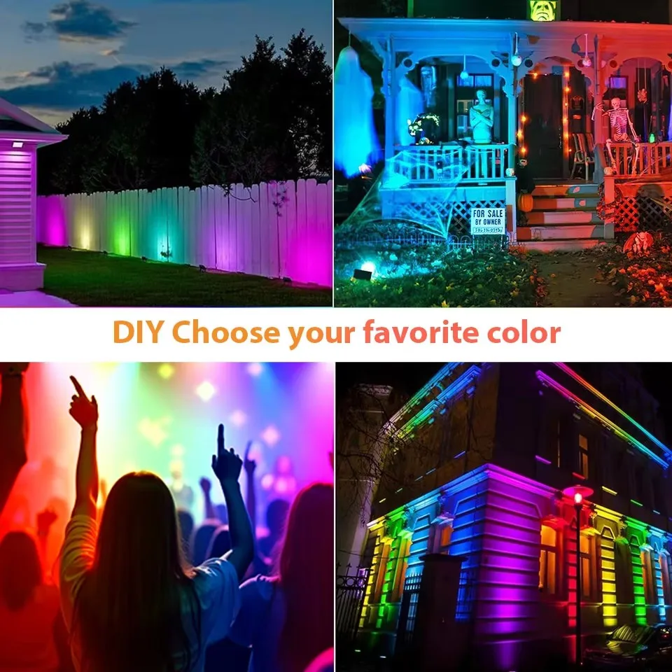 RGB كشاف ضوء مقاوم للماء IP66 في الهواء الطلق التحكم عن بعد الكاشف 100 واط/50 واط/30 واط/10 واط الأضواء التيار المتناوب 220 فولت عكس الضوء حديقة الإضاءة