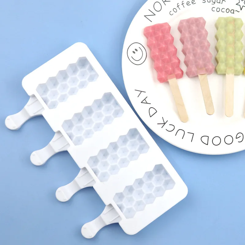 4 Small Diamond Popsicle Mold DIY Crispy Ice Cream Mould Not with Stick XG1076
