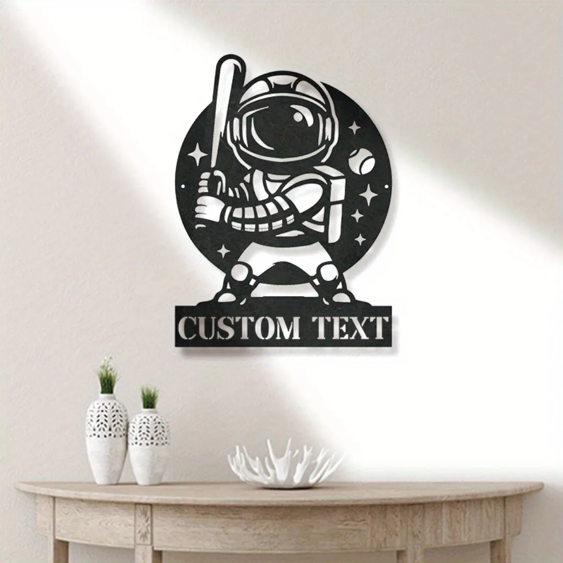 Personalized Astronaut Metal Wall Art - Custom Space-Themed Decor Essential | Kids' Room & Nursery Adornment with Cosmic Charm.